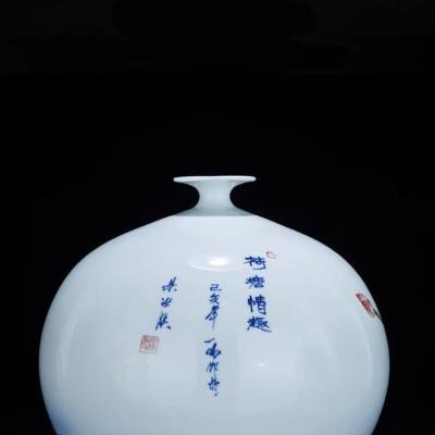 BÌNH HÚT TÀI LỘC VẼ TAY CHIM HOA SEN